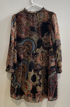 Load image into Gallery viewer, Zara Womens Multicolor Paisley Long Sleeve Button Front Mini Dress Size XS
