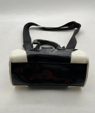 Load image into Gallery viewer, Art Class Womens Black White Patent Faux Leather Bowler Crossbody Handbag W/ Tag
