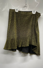 Load image into Gallery viewer, Michael Kors Womens Gold Ruffle Side Zip Mini Skirt Size Large
