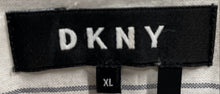 Load image into Gallery viewer, DKNY Mens White And Gray Striped Print Short Sleeve Button-Up Shirt Size XL
