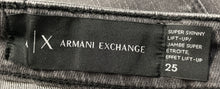 Load image into Gallery viewer, Armani Exchange Womens Black Faded Distressed Lift-Up Super Skinny Leg Jeans 25
