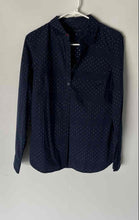 Load image into Gallery viewer, Tommy Hilfiger Womens Blue Spread Collar Long Sleeve Button-Up Shirt Size Small
