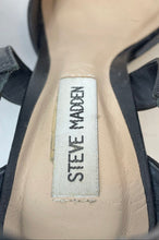 Load image into Gallery viewer, Steve Madden Womens Black Leather Pointed Toe Strappy Heels Size 7.5 M
