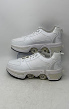Load image into Gallery viewer, Unbranded Mens White Retractable Wheels Lace-Up Roller Skate Shoes Size EUR 41
