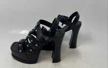 Load image into Gallery viewer, Michael Kors Womens Jagger Black Leather Block Heel Platform Sandals Size 6 M
