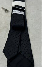 Load image into Gallery viewer, Calvin Klein Mens Gray Geometric Keeper Loop Adjustable Pointed Tie With Tags
