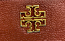 Load image into Gallery viewer, Authentic Tory Burch Womens Britten Brown Leather Card Case Wallet Worn
