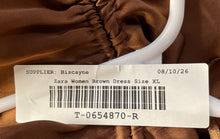 Load image into Gallery viewer, Zara Womens Brown Short Sleeve Pleated Cut-Out Tie Front Maxi Dress Size XL
