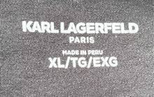 Load image into Gallery viewer, Karl Lagerfeld Womens Black Graphic Print Crew Neck Pullover T-Shirt Size XL
