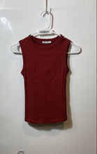 Load image into Gallery viewer, Zara Womens Dark Red Ribbed Knit Sleeveless Crew Neck Pullover Tank Top Size S
