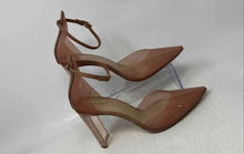 Load image into Gallery viewer, Aldo Womens Deedee Nude Pointed Toe Ankle Strap Block Pump Heels Size 9
