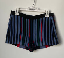 Load image into Gallery viewer, Zara Womens Multicolor Striped Printed Flat Front Pull-On Hot Pants Shorts Sz S
