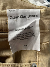 Load image into Gallery viewer, Calvin Klein Womens Khaki Denim High Rise Slim Fit Ankle Jeans Size 27 With Tag
