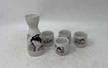 Load image into Gallery viewer, Vintage Set Of 5 Pcs FST Sake Featuring Geisha Porcelain Drinkware Cups
