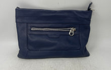 Load image into Gallery viewer, Carpisa Womens Blue Leather Pockets Adjustable Strap Structured Crossbody Bag
