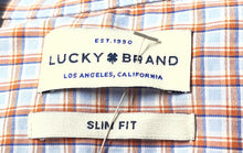 Load image into Gallery viewer, Lucky Brand Mens Multicolor Plaid Long Sleeve Slim Fit Dress Shirt Sz XL 17-17.5
