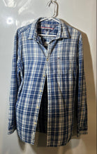 Load image into Gallery viewer, Tommy Hilfiger Mens Blue White Long Sleeve Collared Pockets Button-Up Shirt Sz L
