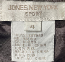 Load image into Gallery viewer, Jones New York Womens Brown Leather 5-Pocket Design Dress Pants Size 4
