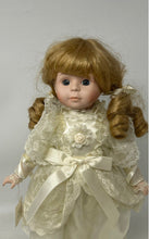 Load image into Gallery viewer, Thomeo Collection 52 Blonde Hair Blue Eyes Porcelain Doll With Cream Outfit
