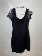 Load image into Gallery viewer, BCBGeneration Womens Black Sheer Short Sleeve Back-Zip Mini Dress Size 4
