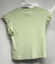 Load image into Gallery viewer, Zara Girls Light Green Ribbed Ruffle Sleeve Pullover T-Shirt Sz 13-14 With Tags
