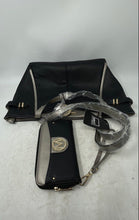 Load image into Gallery viewer, MKF Collection By Mia K Womens Black Silver Shoulder Tote Bag &amp; Wallet With Tags
