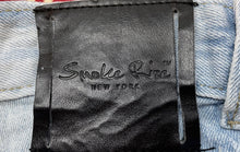 Load image into Gallery viewer, Smoke Rise Mens Blue Distressed Acid Washed Jeans Bermuda Shorts Size 32
