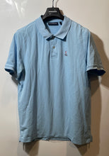Load image into Gallery viewer, Psycho Bunny Mens Blue Short Sleeve Collared Button Front Polo Shirt Size Large
