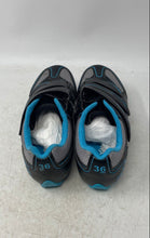 Load image into Gallery viewer, Flywheel Fly Fierce Womens Black Gray Blue Leather Cycling Shoes Size 36
