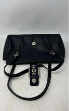 Load image into Gallery viewer, Details Womens Black Leather Buckle Double Handles Magnetic Shoulder Handbag
