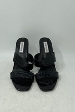 Load image into Gallery viewer, Steve Madden Womens Taya Black Croc Embossed Slip-On Block Mule Heels Size 9.5M
