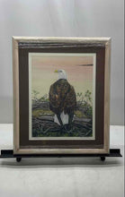 Load image into Gallery viewer, Bald Eagle Perched On Nest Art Print Framed And Signed By Christi Mathews
