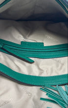 Load image into Gallery viewer, Calvin Klein Womens Green Pebble Leather Inner Pockets Bottom Studs Shoulder Bag
