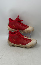 Load image into Gallery viewer, Under Armour Boys Harper 9 RM 3027452-103 Red White Baseball Cleats Size 6Y
