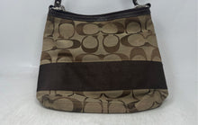 Load image into Gallery viewer, Coach Womens Brown Signature Print Jacquard Adjustable Strap Crossbody Bag
