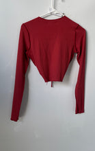 Load image into Gallery viewer, Fashion Nova Womens Brown Long Sleeve Ribbed Cropped Blouse Top Size S With Tag
