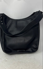 Load image into Gallery viewer, Rae Dunn Womens Black Pebbled Leather Single Strap Pockets Lined Shoulder Bag
