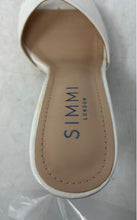 Load image into Gallery viewer, Simmi London Womens Torez White Croc-Embossed Peep Toe Slip-On Mule Heels Size 7
