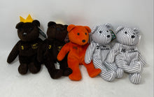 Load image into Gallery viewer, Lot Of 5 Pcs Salvino's Mixed Variety Plush Bear Bamm Beano's From 1998 w/ Tags
