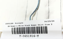 Load image into Gallery viewer, H&amp;M Womens White Black Pinstripe Button Front Long A-Line Skirt Size 6
