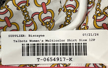 Load image into Gallery viewer, Talbots Womens Multicolor Chain-Link Equestrian Non-Iron Button-Up Shirt Sz 12P
