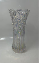 Load image into Gallery viewer, Clear Engraved Crystal Cut Scalloped Edge Home Decorative Flower Vase
