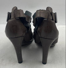 Load image into Gallery viewer, Authentic Tory Burch Womens Teagan Brown Gray Leather Gladiator Heels Size 6.5M

