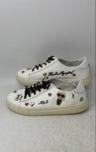 Load image into Gallery viewer, Karl Lagerfeld Paris Womens Cate Pins White Tumbled Leather Sneaker Shoes 10.5
