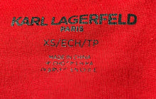 Load image into Gallery viewer, Karl Lagerfeld Womens Red Rhinestone Long Sleeve Pullover Sweatshirt Size XS

