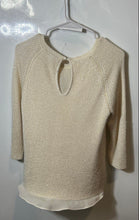 Load image into Gallery viewer, Neiman Marcus Womens Ivory Sequence Long Raglan Sleeve Pullover Sweater Size M
