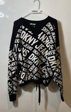 Load image into Gallery viewer, DKNY Jeans Womens Black White Crew Neck Long Sleeve Pullover Sweater Size XL
