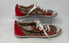 Load image into Gallery viewer, Coach Womens Barrett Q322 Brown Orange Monogram Print Sneaker Shoes Size 8.5 B
