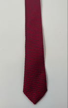 Load image into Gallery viewer, Pierre Cardin Mens Red Textured Silk Keeper Loop Adjustable Pointed Tie
