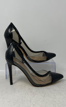 Load image into Gallery viewer, Aldo Womens Black Transparent Pointed Toe Slip-On Stiletto Pump Heels Size 6.5M
